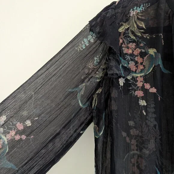 ALLSAINTS Lara Melisma Sheer Floral Print Blouse - Picture 10 of 15